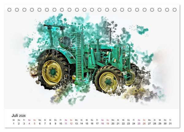 Produktbild: Traktoren Oldtimer Legenden (Tischkalender 2026 DIN A5 quer), CALVENDO Monatskalender