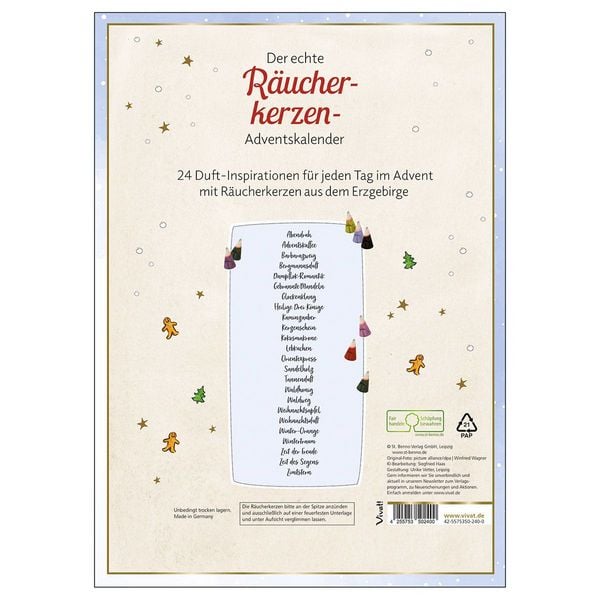 Produktbild: Der echte R&auml;ucherkerzen-Adventskalender