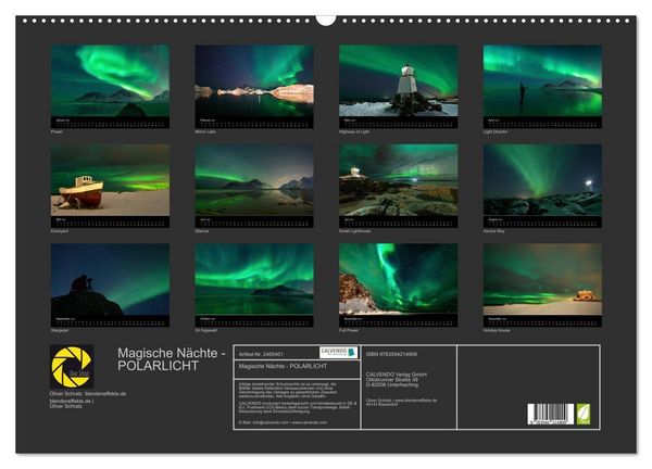 Produktbild: Magische N&auml;chte - POLARLICHT (Wandkalender 2027 DIN A2 quer), CALVENDO Monatskalender