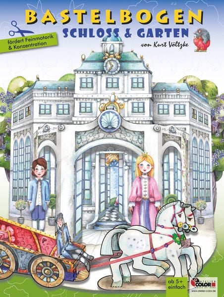 Schloss aus Papier basteln Bastelbogen Ausschneidebogen