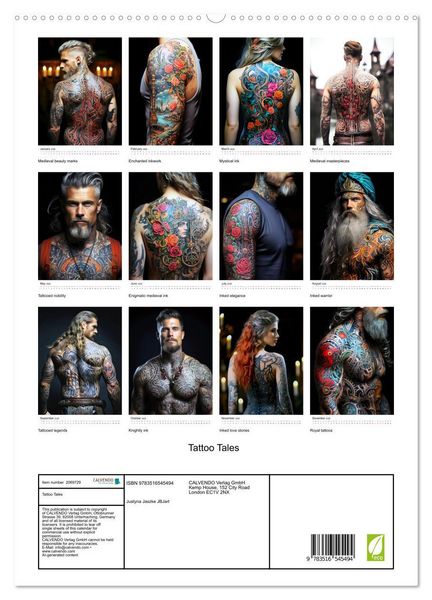 Produktbild: Tattoo Tales (High Quality Premium Wall Calendar 2026 DIN A2 portrait),CALVENDO 12 Month Wall Calendar