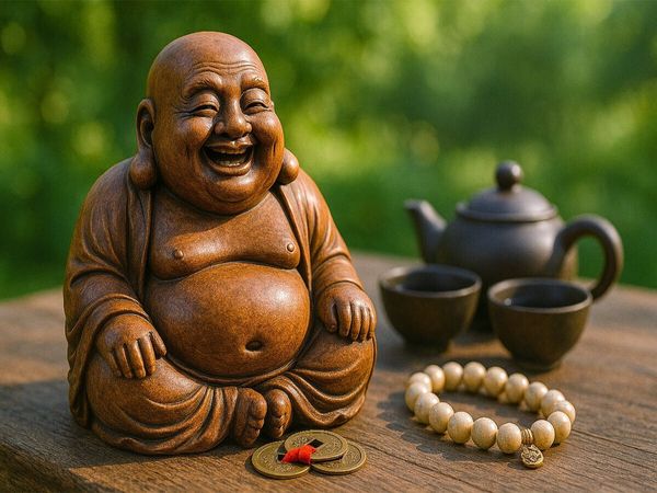 Produktbild: CALVENDO Puzzle Lachender Buddha - Freude, Gelassenheit und innere F&uuml;lle | 1000 Teile Lege-Gr&ouml;&szlig;e 64x48cm Foto-Puzzle f&uuml;r gl&uuml;ckliche Stunden