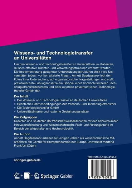 Produktbild: Wissens- und Technologietransfer an Universit&auml;ten