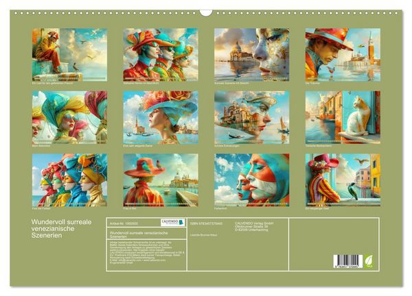 Produktbild: Wundervoll surreale venezianische Szenerien (Wandkalender 2026 DIN A2 quer), CALVENDO Monatskalender
