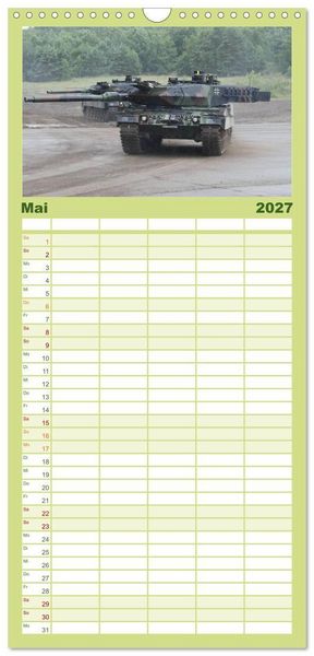 Produktbild: Familienplaner 2027 - Panzerstahl auf der Heide &ndash; Das Heer legt wieder los mit 5 Spalten (Wandkalender, 21 x 45 cm) CALVENDO