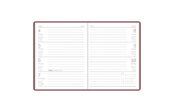 Produktbild: ZETTLER Taschenkalender bordeaux 1W/2S 2027