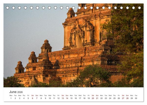 Produktbild: Bagan - Pagodas in the forest (Desk Calendar 2026 DIN A5 landscape), CALVENDO 12 Month DeskCalendar