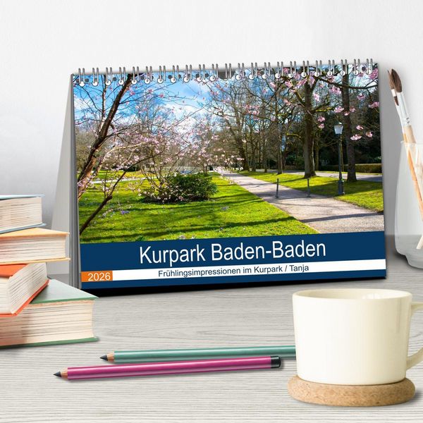 Produktbild: Kurpark Baden-Baden (Tischkalender 2026 DIN A5 quer), CALVENDO Monatskalender