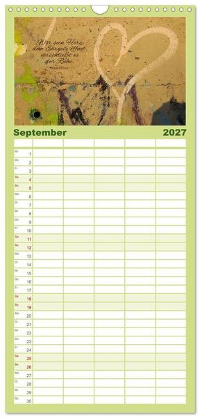 Produktbild: Familienplaner 2027 - Ruhe und Gelassenheit 2027 mit 5 Spalten (Wandkalender, 21 x 45 cm) CALVENDO