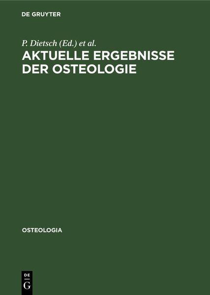 Produktbild: Aktuelle Ergebnisse der Osteologie