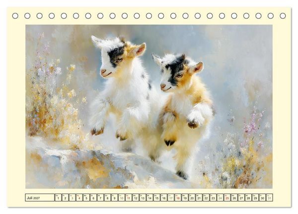 Produktbild: Zwergziegen. Kleine Wirbelwinde im Sonnenschein (Tischkalender 2027 DIN A5 quer), CALVENDO Monatskalender