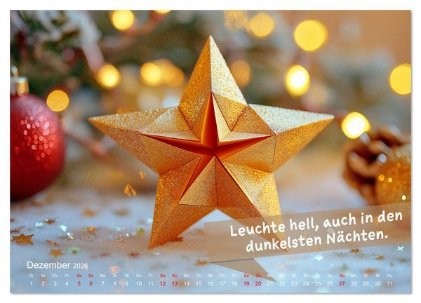 Produktbild: Origami Kalender der Achtsamkeit - Achtsamkeitskalender (Wandkalender 2026 DIN A4 quer), CALVENDO Monatskalender