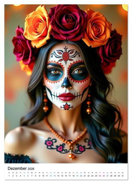 Produktbild: La Catrina - Poesie der Verg&auml;nglichkeit (hochwertiger Premium Wandkalender 2026 DIN A2 hoch), Kunstdruck in Hochglanz