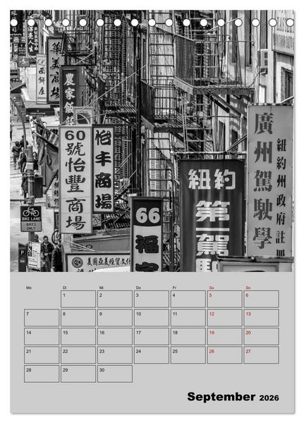 Produktbild: NEW YORK CITY Monochrome Stadtansichten (Tischkalender 2026 DIN A5 hoch), CALVENDO Monatskalender