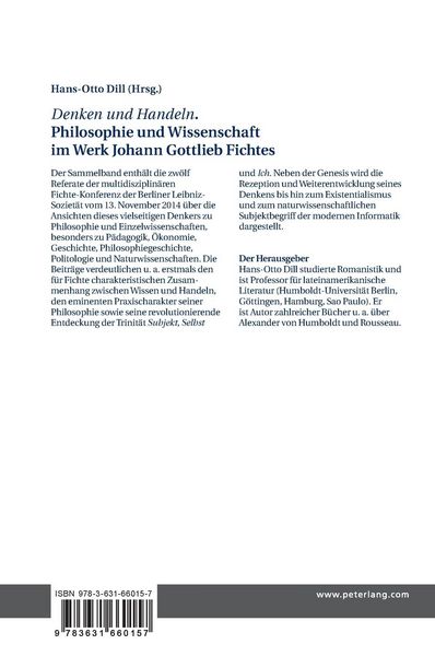 Produktbild: &laquo;Denken und Handeln.&raquo; Philosophie und Wissenschaft im Werk Johann Gottlieb Fichtes