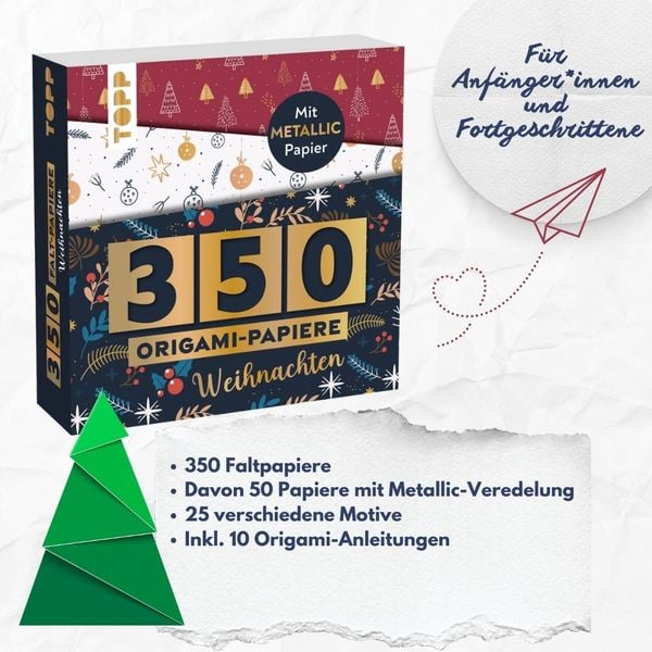Produktbild: 350 Origami-Papiere - Weihnachten