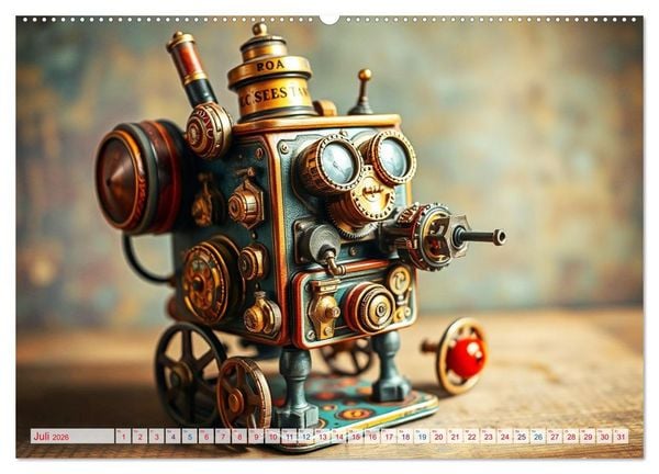 Produktbild: Mechanische Wunderwelten - Ein Jahr mit Steampunk Toys (Wandkalender 2026 DIN A2 quer), CALVENDO Monatskalender