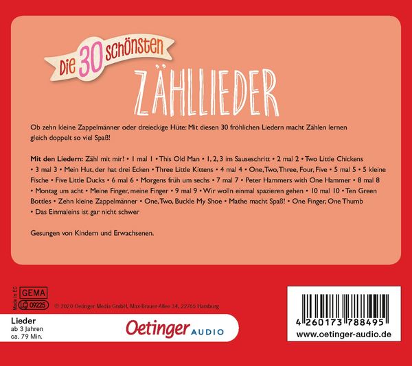 Produktbild: Die 30 sch&ouml;nsten Z&auml;hllieder