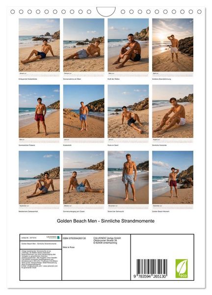 Produktbild: Golden Beach Men - Sinnliche Strandmomente (Wandkalender 2027 DIN A4 hoch), CALVENDO Monatskalender