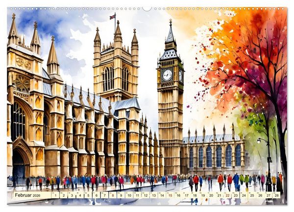 Produktbild: London - Metropole auf der Insel (hochwertiger Premium Wandkalender 2026 DIN A2 quer), Kunstdruck in Hochglanz