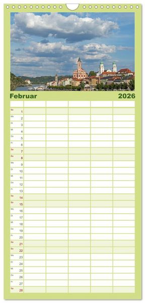 Produktbild: Familienplaner 2026 - Passau - Dreifl&uuml;ssestadt an Donau, Inn und Ilz mit 5 Spalten (Wandkalender, 21 x 45 cm) CALVENDO