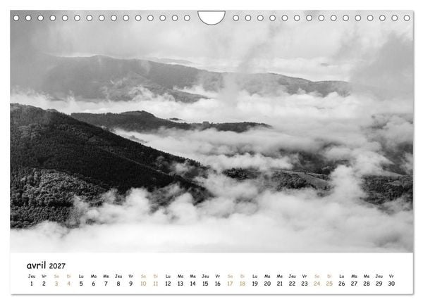 Produktbild: Terres de contraste &ndash; Une ann&eacute;e en monochrome (Calendrier mural 2027 DIN A4 vertical), CALVENDO calendrier mensuel