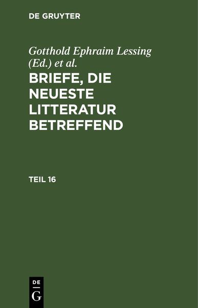 Produktbild: Briefe, die neueste Litteratur betreffend. Teil 16