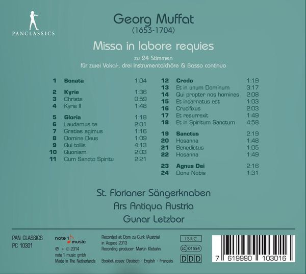 Produktbild: Muffat: Missa in Labore Requies