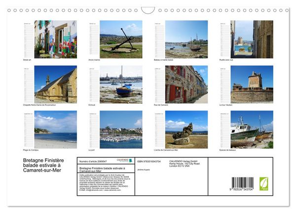 Produktbild: Bretagne Finist&egrave;re balade estivale &agrave; Camaret-sur-Mer (Calendrier mural 2026 DIN A3 vertical), CALVENDO calendrier mensuel