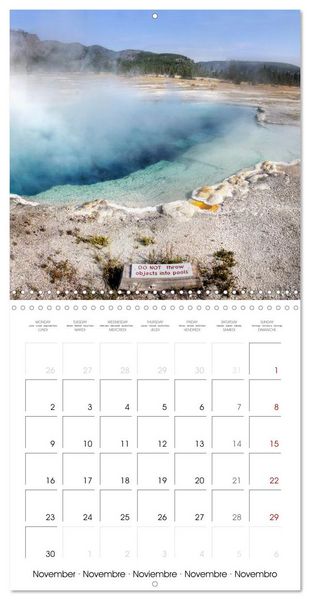 Produktbild: Yellowstone, Hot springs and geysers (Wall Calendar 2026 12 &times; 12 Inch) CALVENDO 12 Month Wall Calendar