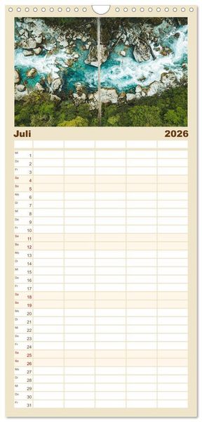 Produktbild: Familienplaner 2026 - Neuseeland - Landschaftstr&auml;ume mit 5 Spalten (Wandkalender, 21 x 45 cm) CALVENDO