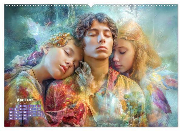 Produktbild: Zeichen der Liebe &ndash; Malerische Fantasiewerke (hochwertiger Premium Wandkalender 2026 DIN A2 quer), Kunstdruck in Hochglanz