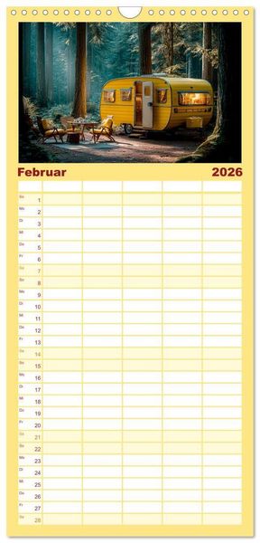 Produktbild: Familienplaner 2026 - Caravanesque mit 5 Spalten (Wandkalender, 21 x 45 cm) CALVENDO