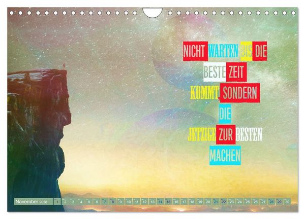 Produktbild: Spr&uuml;che aus dem Leben - Artwork (Wandkalender 2026 DIN A4 quer), CALVENDO Monatskalender