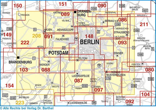 Ausflugskarte Berlin, Potsdam und Umgebung