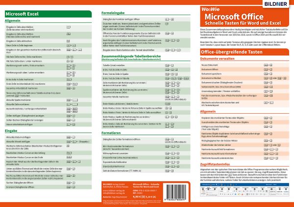 Produktbild: Microsoft-Office - Schnelle Tasten f&uuml;r Word und Excel