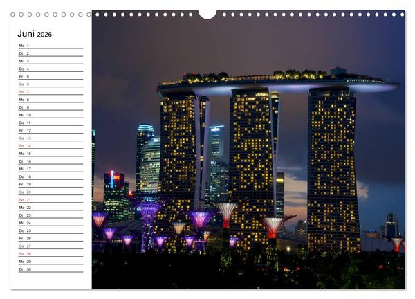 Produktbild: Singapur - Die Farben der Nacht (Wandkalender 2026 DIN A3 quer), CALVENDO Monatskalender