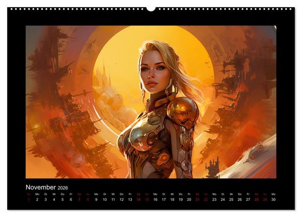 Produktbild: Amazonen im All (hochwertiger Premium Wandkalender 2026 DIN A2 quer), Kunstdruck in Hochglanz