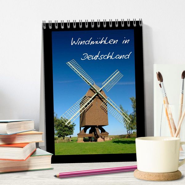 Produktbild: Windm&uuml;hlen in Deutschland (Tischkalender 2026 DIN A5 hoch), CALVENDO Monatskalender