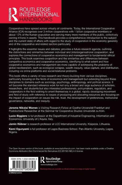 Produktbild: The Routledge Handbook of Cooperative Economics and Management