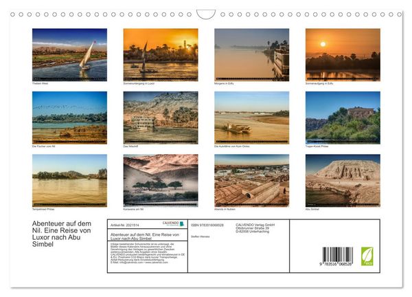 Produktbild: Abenteuer auf dem Nil. Eine Reise von Luxor nach Abu Simbel (Wandkalender 2026 DIN A3 quer), CALVENDO Monatskalender