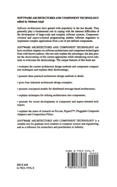 Produktbild: Software Architectures and Component Technology