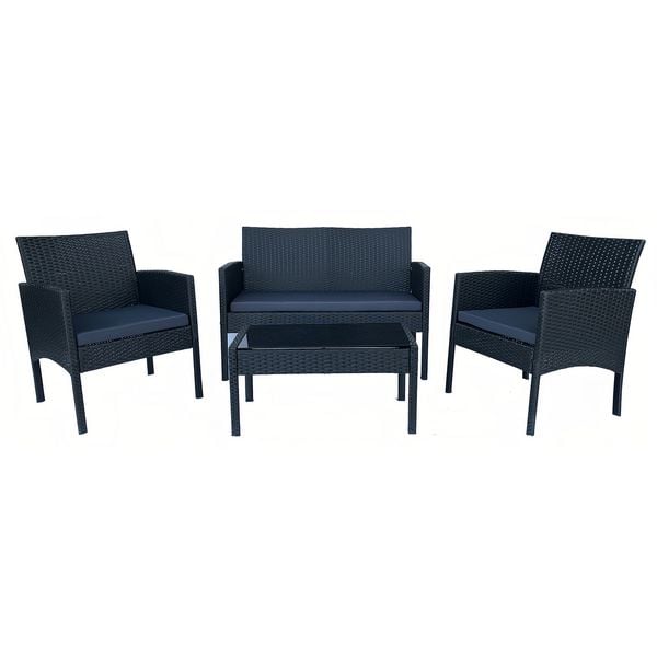 HTI-Living Outdoor Möbel 4-teiliges Set Zita Anthrazit/Grau