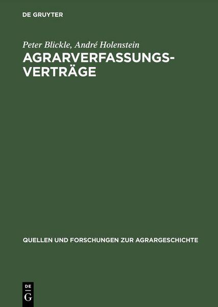 Produktbild: Agrarverfassungsvertr&auml;ge