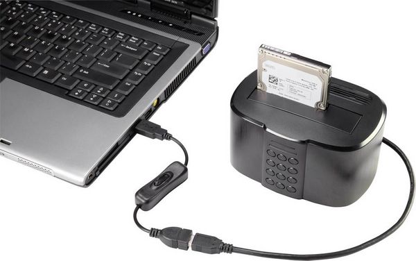 Produktbild: Renkforce USB-Kabel USB 2.0 USB-A Stecker, USB-A Buchse 0.25 m Schwarz inkl. Ein/Aus-Schalter, vergoldete Steckkontakte RF-3322982