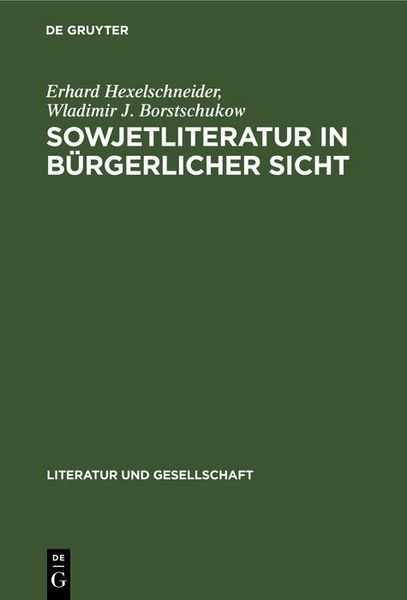 Produktbild: Sowjetliteratur in b&uuml;rgerlicher Sicht