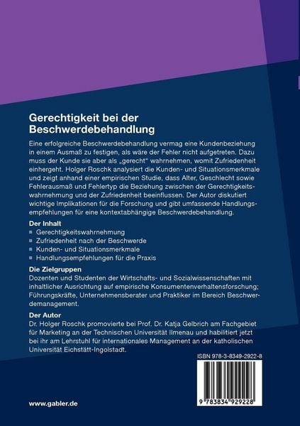 Produktbild: Gerechtigkeit bei der Beschwerdebehandlung