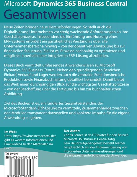 Produktbild: Microsoft Dynamics 365 Business Central Gesamtwissen