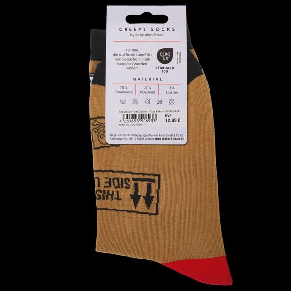 Produktbild: Sebastian Fitzek-Socken "Das Paket" Gr&ouml;&szlig;e 36-41