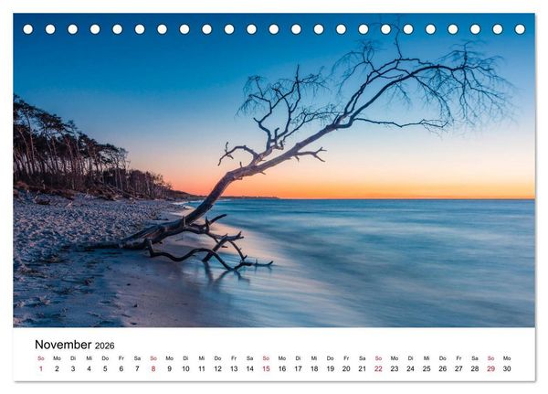 Produktbild: Fischland-Dar&szlig; - Stimmungsvolle Augenblicke (Tischkalender 2026 DIN A5 quer), CALVENDO Monatskalender